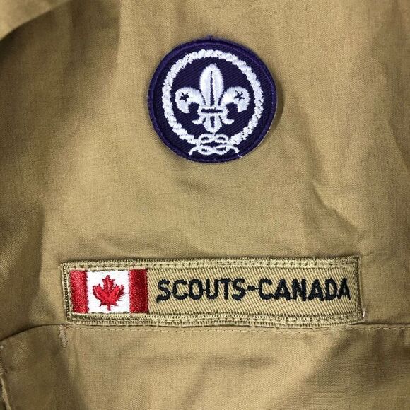 Scouts CANADA Short Sleeve Button Down Uniform Shirt Tan Sz S - Picture 6 of 6